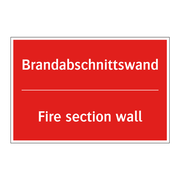 Brandabschnittswand - Fire section wall