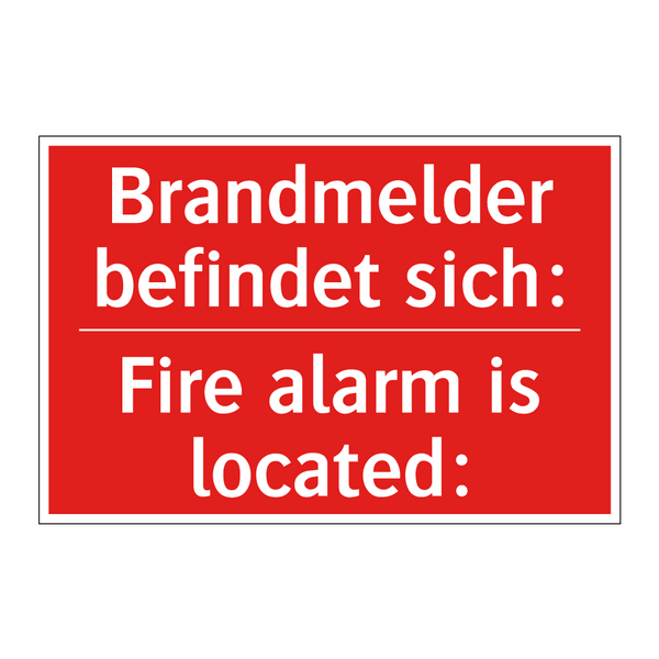 Brandmelder befindet sich: - Fire alarm is located: