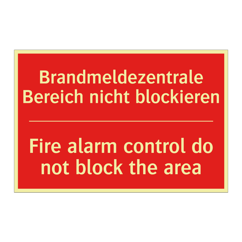 Brandmeldezentrale Bereich nicht /.../ - Fire alarm control do not block /.../