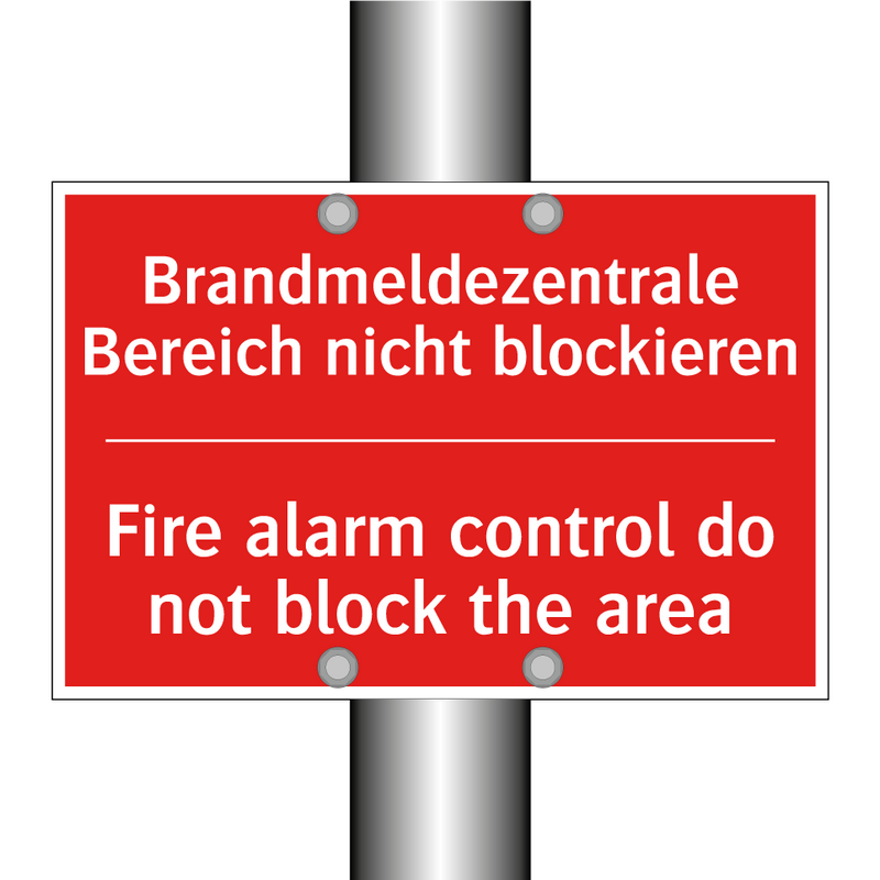 Brandmeldezentrale Bereich nicht /.../ - Fire alarm control do not block /.../