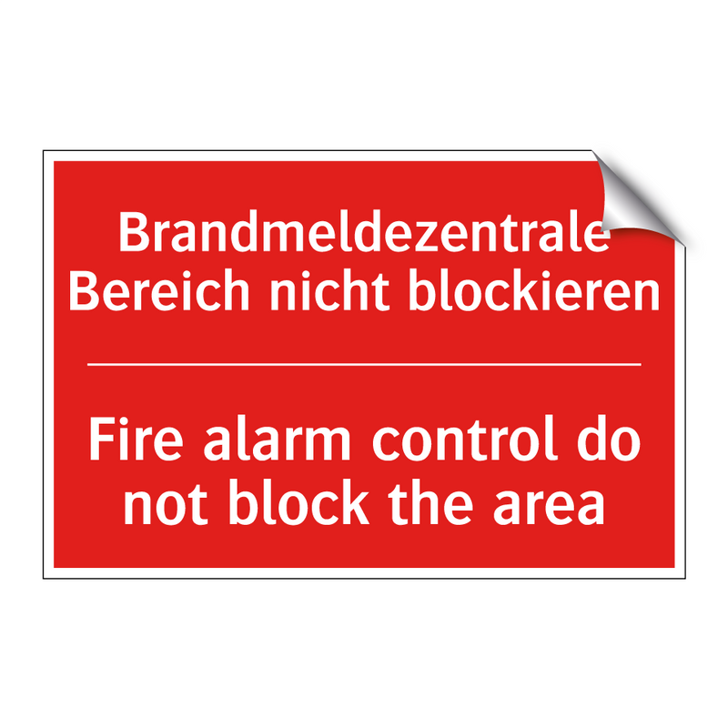 Brandmeldezentrale Bereich nicht /.../ - Fire alarm control do not block /.../