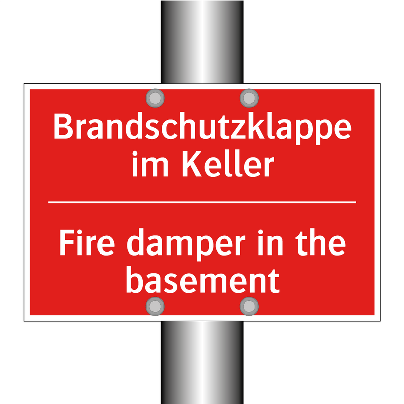 Brandschutzklappe im Keller - Fire damper in the basement