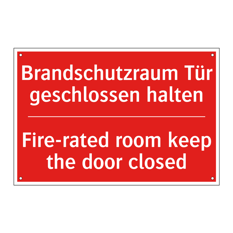 Brandschutzraum Tür geschlossen /.../ - Fire-rated room keep the door /.../