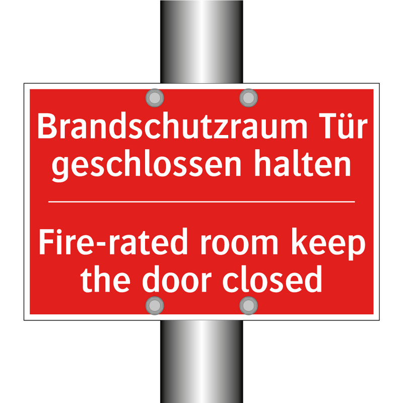 Brandschutzraum Tür geschlossen /.../ - Fire-rated room keep the door /.../