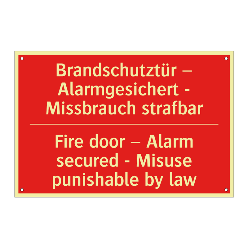 Brandschutztür – Alarmgesichert /.../ - Fire door – Alarm secured - Misuse /.../