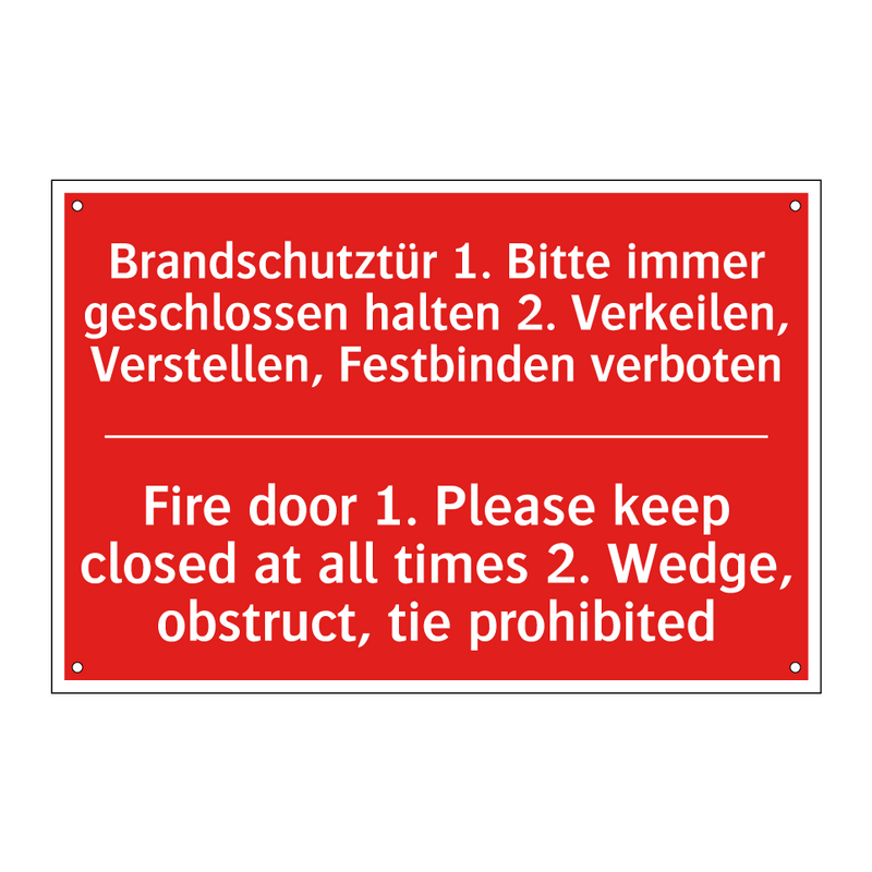 Brandschutztür 1. Bitte immer /.../ - Fire door 1. Please keep closed /.../