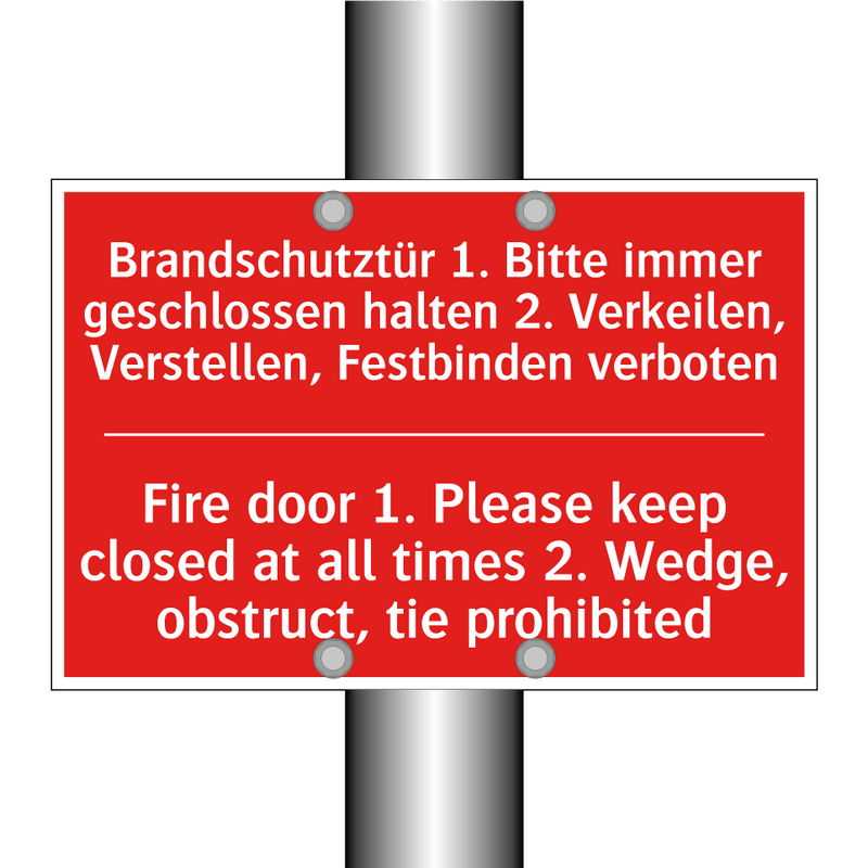 Brandschutztür 1. Bitte immer /.../ - Fire door 1. Please keep closed /.../