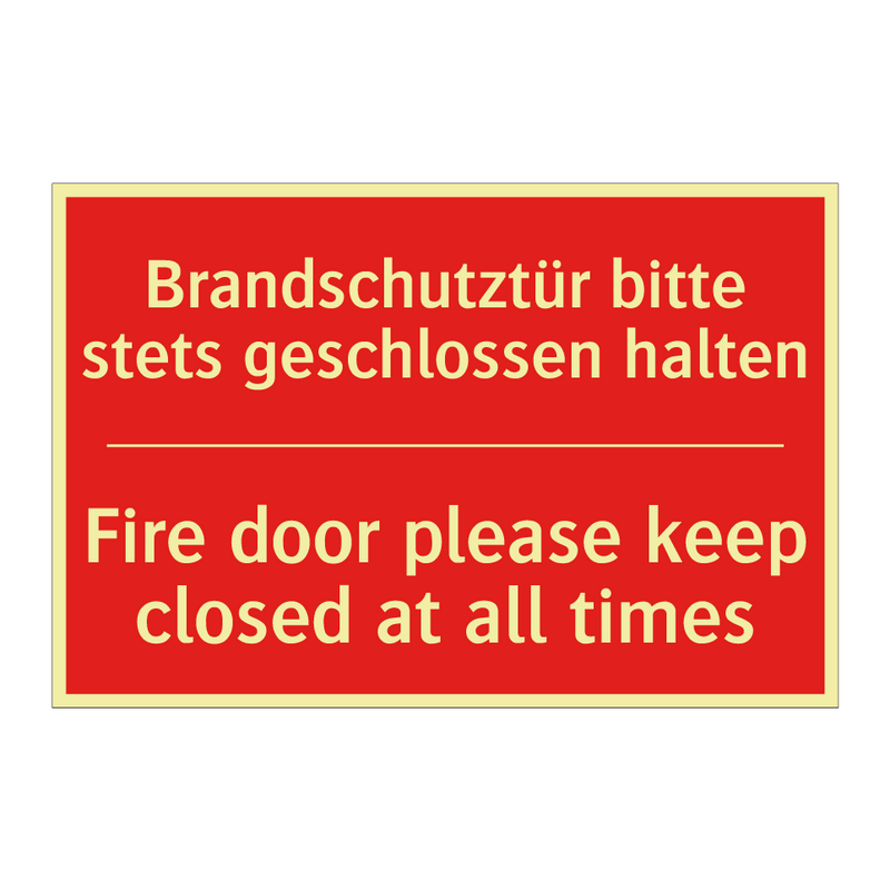 Brandschutztür bitte stets geschlossen /.../ - Fire door please keep closed at /.../