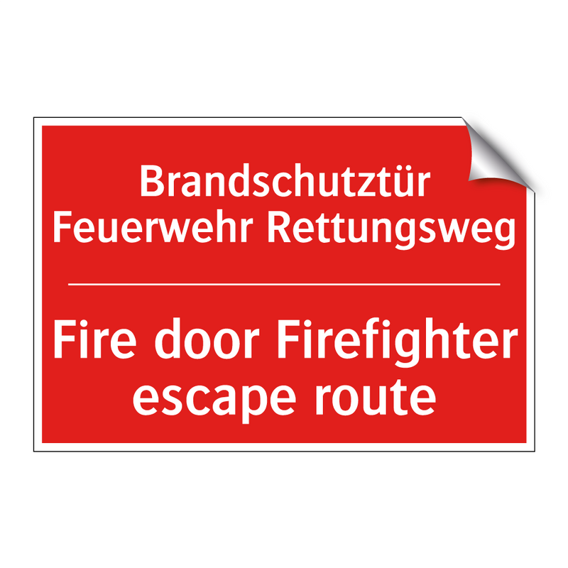 Brandschutztür Feuerwehr Rettungsweg/.../ - Fire door Firefighter escape route/.../