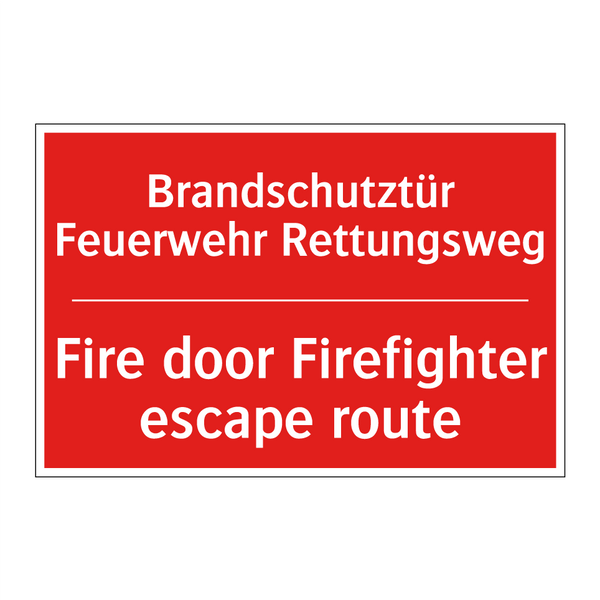 Brandschutztür Feuerwehr Rettungsweg/.../ - Fire door Firefighter escape route/.../