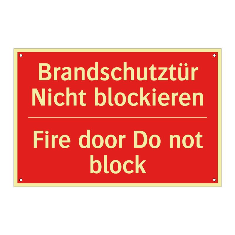 Brandschutztür Nicht blockieren/.../ - Fire door Do not block