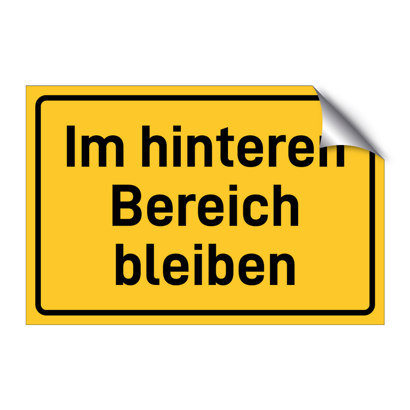 Im hinteren Bereich bleiben