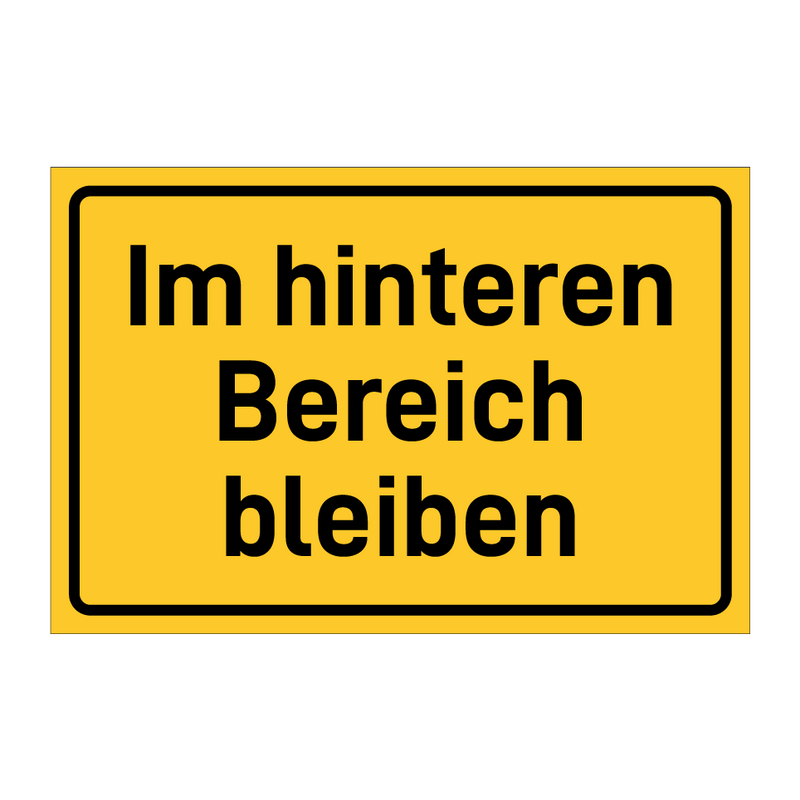 Im hinteren Bereich bleiben