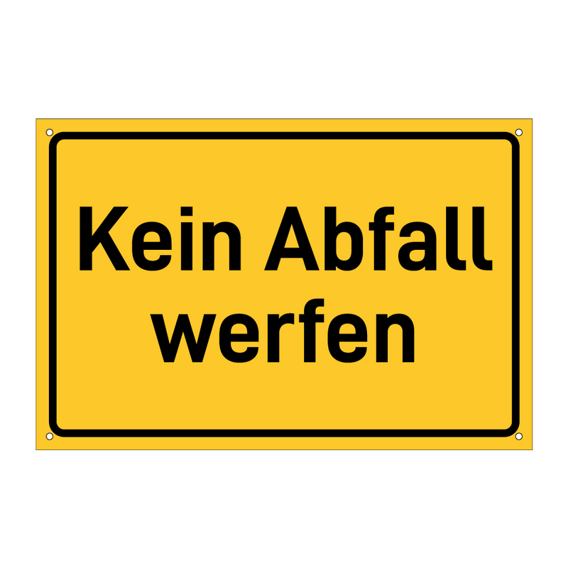 Kein Abfall werfen