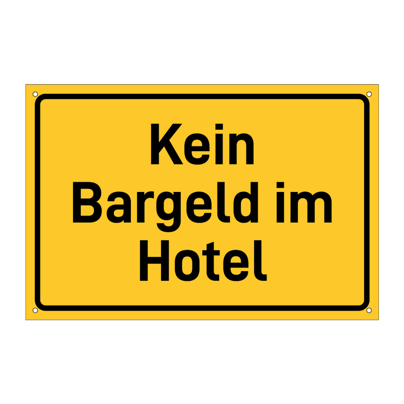 Kein Bargeld im Hotel