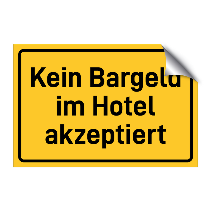 Kein Bargeld im Hotel akzeptiert