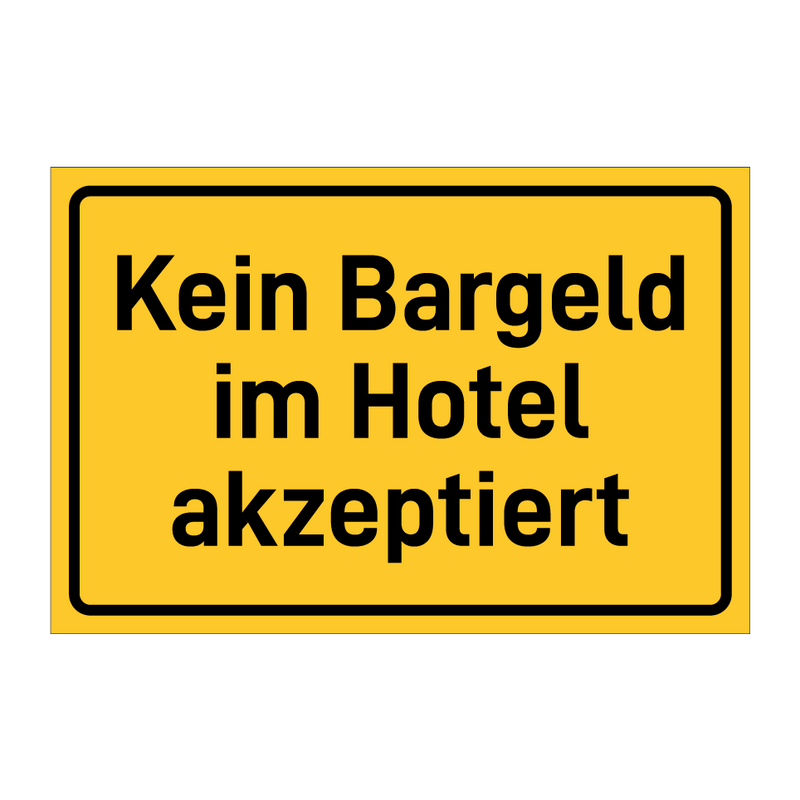 Kein Bargeld im Hotel akzeptiert