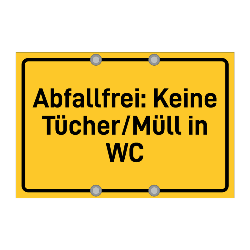 Abfallfrei: Keine Tücher/Müll in WC & Abfallfrei: Keine Tücher/Müll in WC