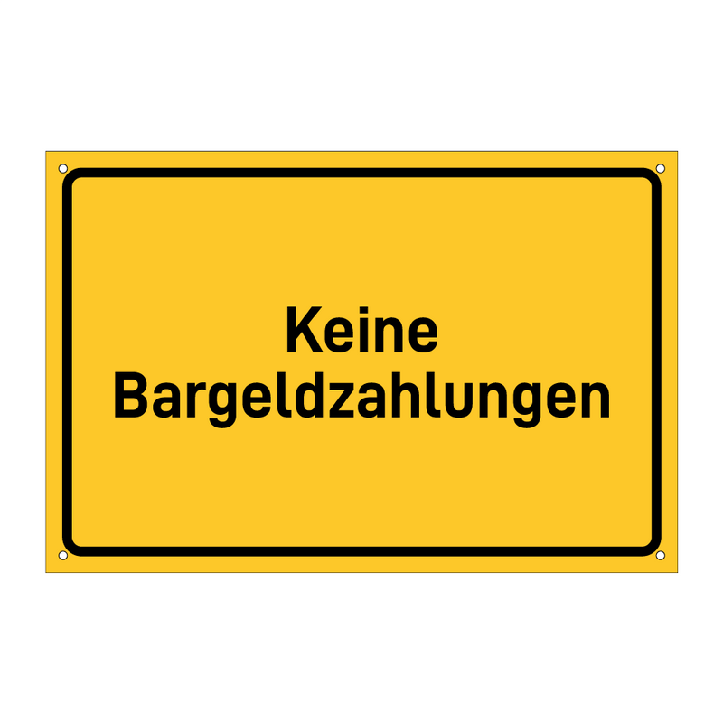 Keine Bargeldzahlungen