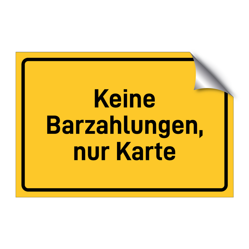 Keine Barzahlungen, nur Karte