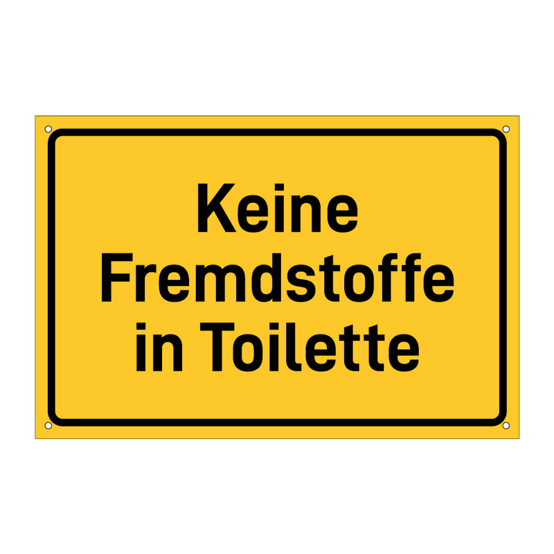 Keine Fremdstoffe in Toilette