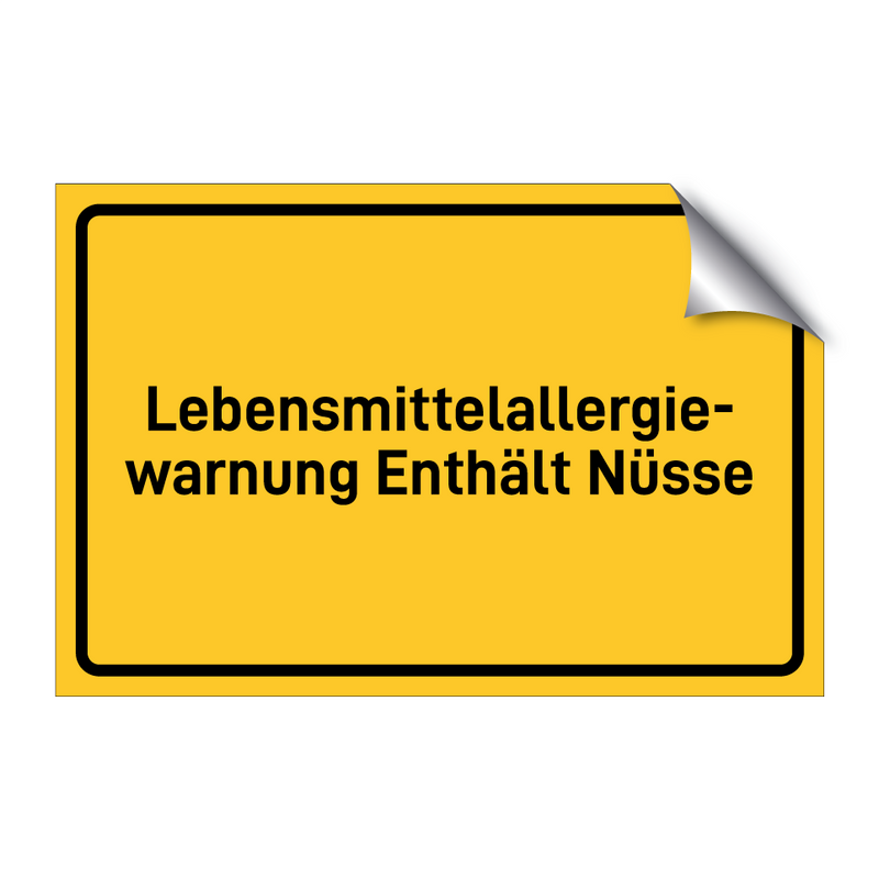 Lebensmittelallergie- warnung Enthält Nüsse