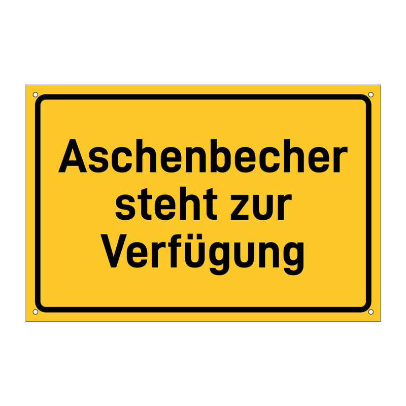 Aschenbecher steht zur Verfügung & Aschenbecher steht zur Verfügung