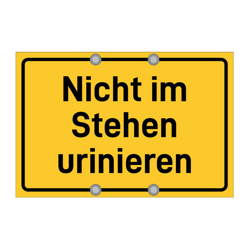 Nicht im Stehen urinieren