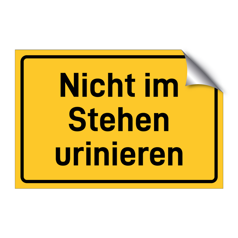 Nicht im Stehen urinieren