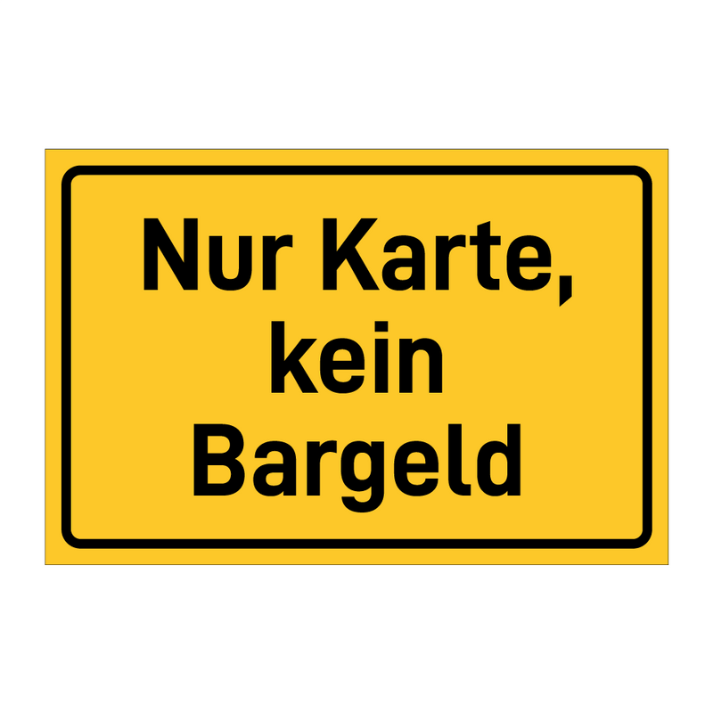 Nur Karte, kein Bargeld