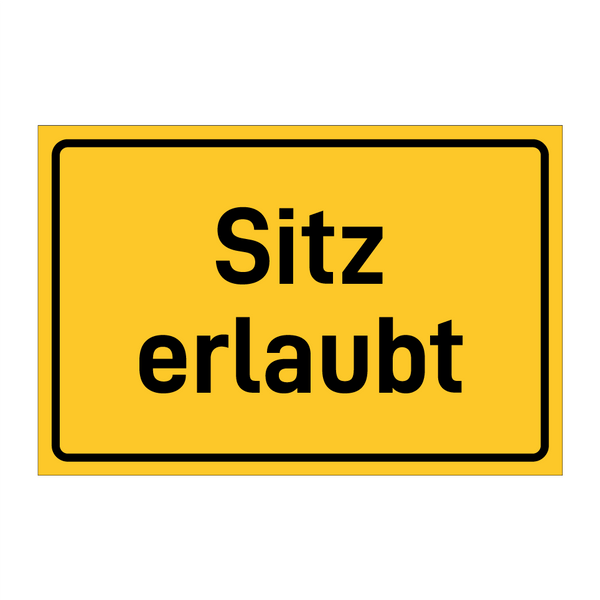 Sitz erlaubt