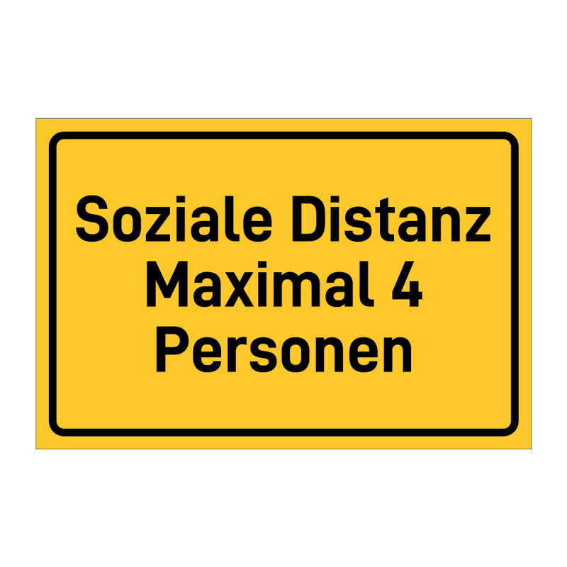 Soziale Distanz Maximal 4 Personen