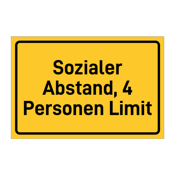 Sozialer Abstand, 4 Personen Limit