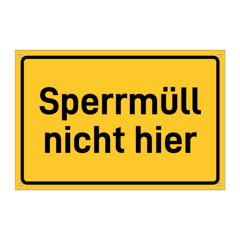 Sperrmüll nicht hier