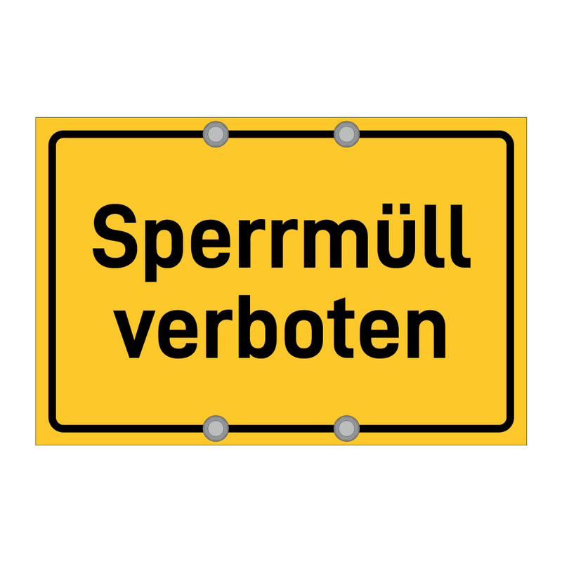 Sperrmüll verboten