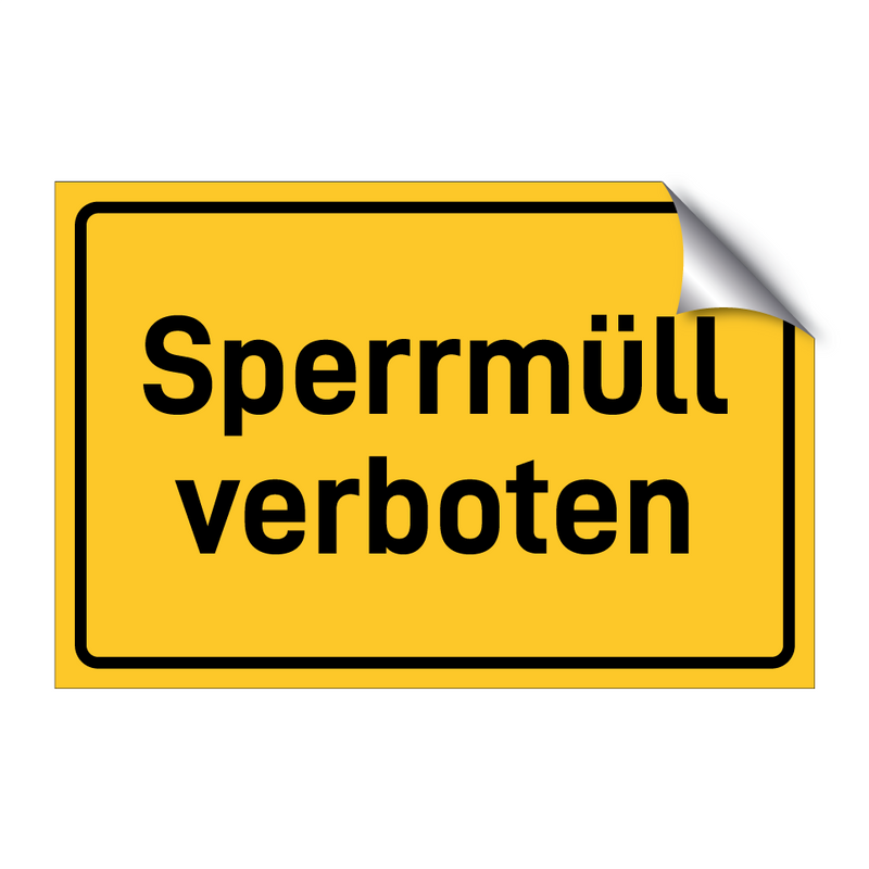 Sperrmüll verboten