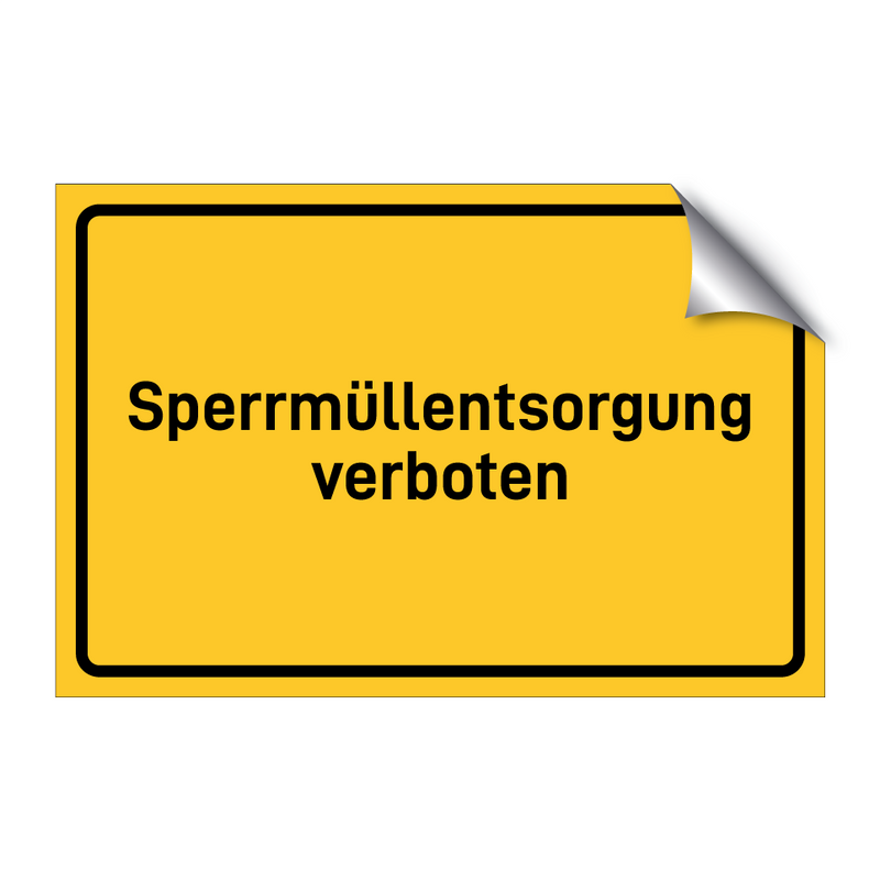 Sperrmüllentsorgung verboten