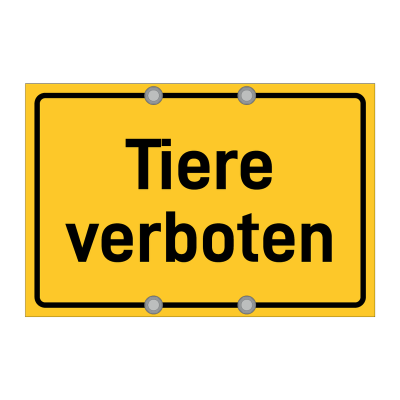 Tiere verboten