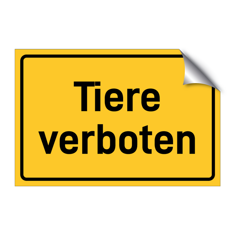 Tiere verboten