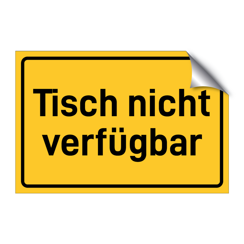 Tisch nicht verfügbar