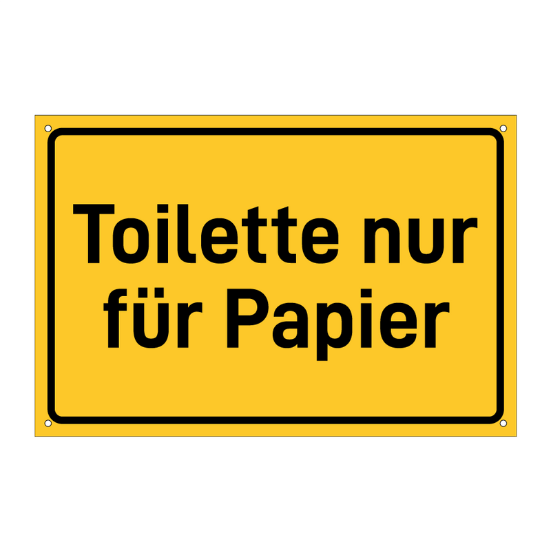 Toilette nur für Papier