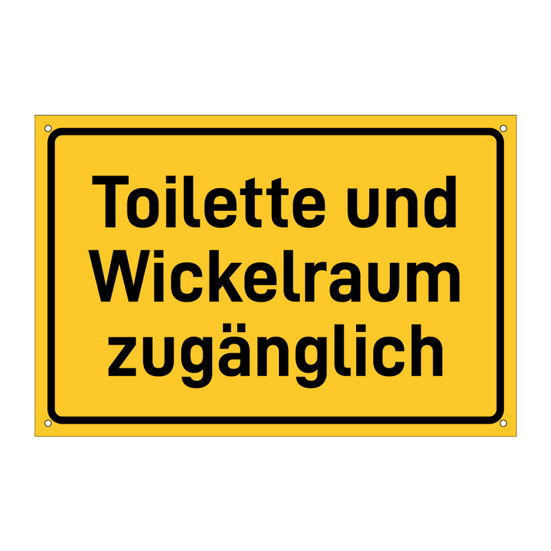 Toilette und Wickelraum zugänglich