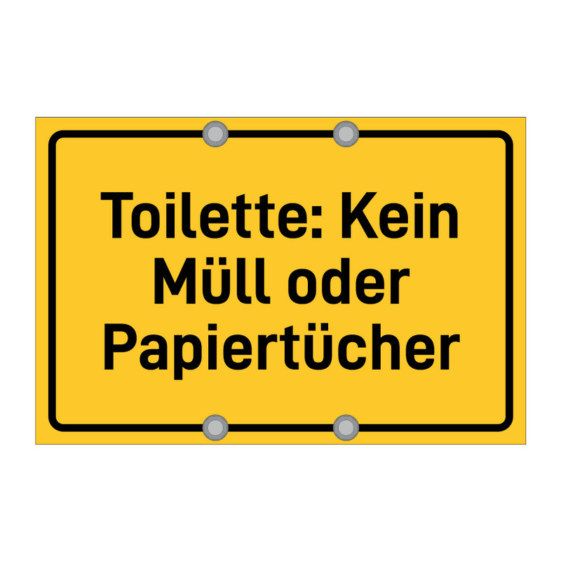 Toilette: Kein Müll oder Papiertücher