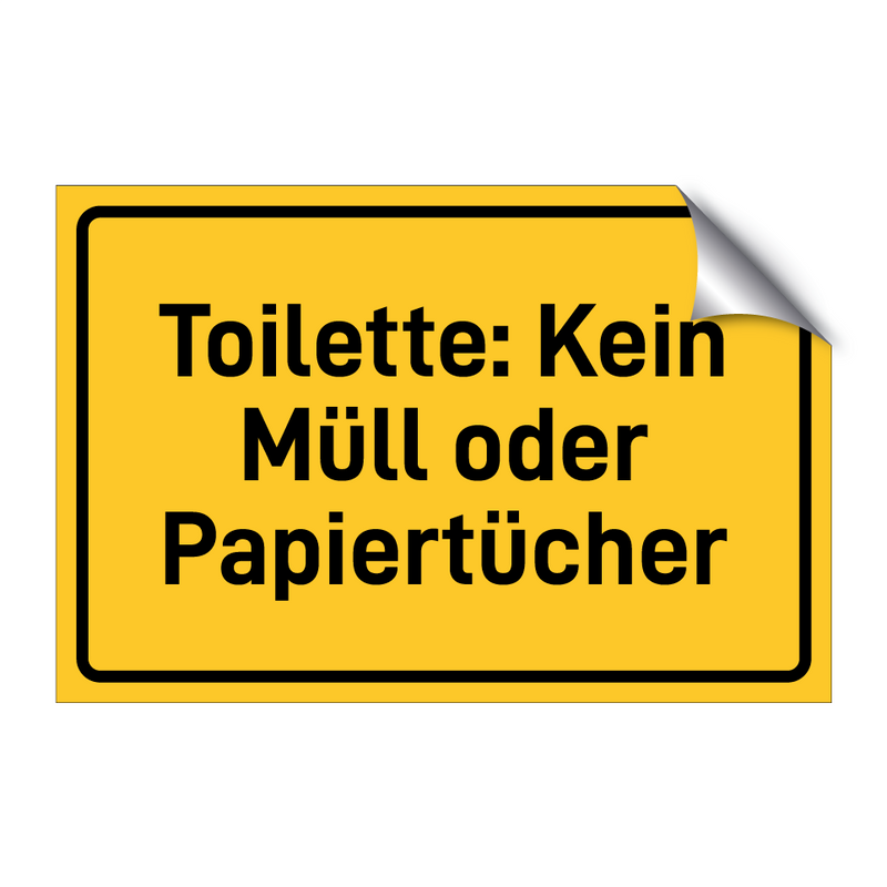 Toilette: Kein Müll oder Papiertücher