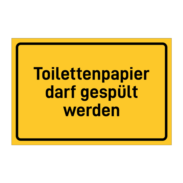 Toilettenpapier darf gespült werden