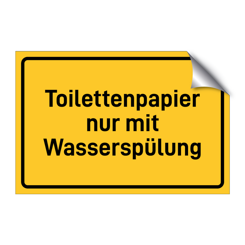 Toilettenpapier nur mit Wasserspülung