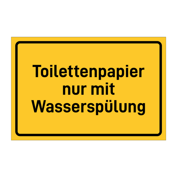 Toilettenpapier nur mit Wasserspülung