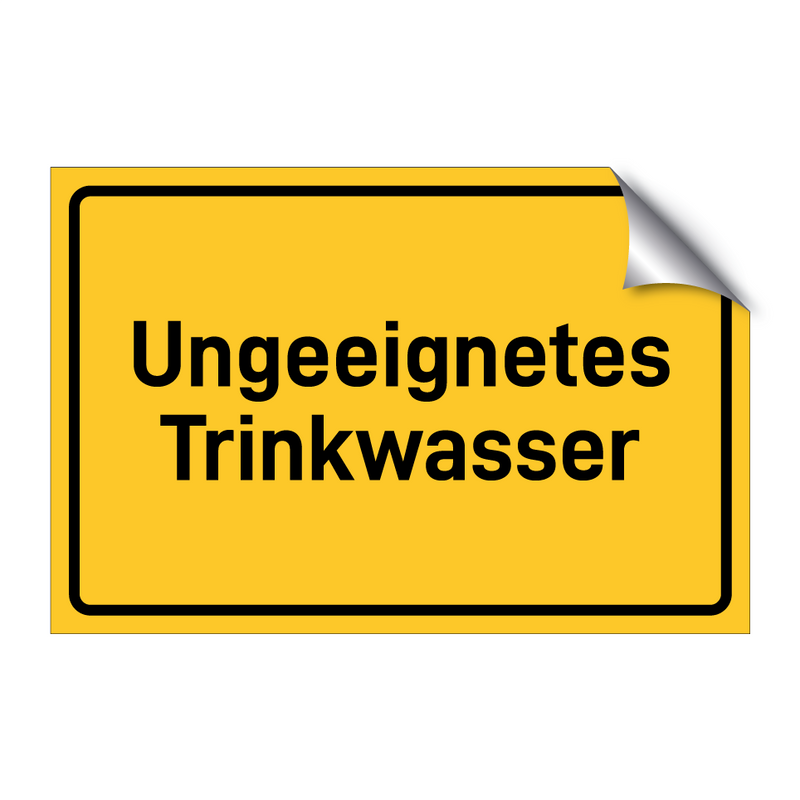 Ungeeignetes Trinkwasser