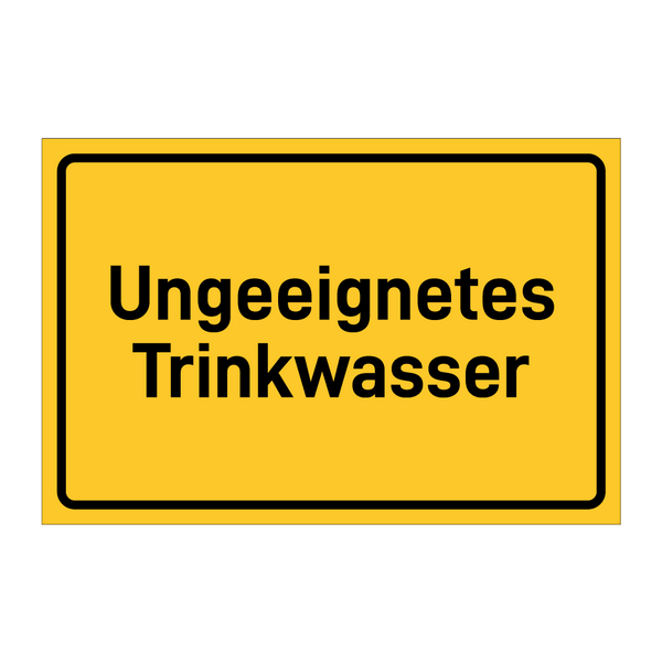 Ungeeignetes Trinkwasser