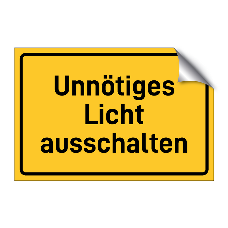 Unnötiges Licht ausschalten